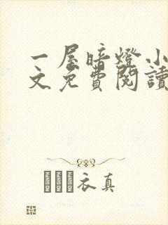 一屋暗灯小说全文免费阅读封面