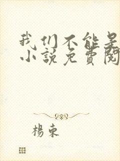 我们不能是朋友小说免费阅读