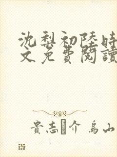 沈梨初陆时霁全文免费阅读最新章节
