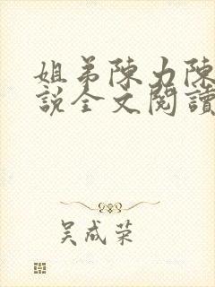 姐弟陈力陈静小说全文阅读