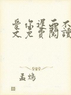 爱你迟而不晚全文免费阅读