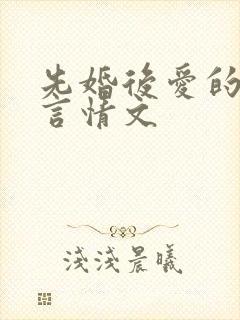 先婚后爱的都市言情文