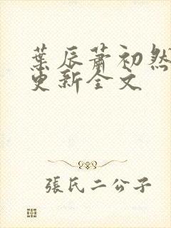 叶辰萧初然最新更新全文