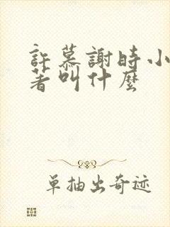 许慕谢时小说原著叫什么