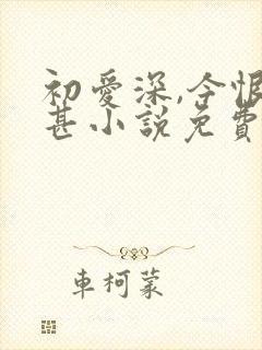 初爱深,今恨更甚小说免费阅读