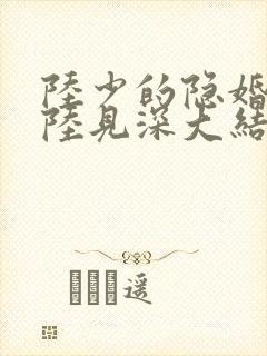 陆少的隐婚罪妻陆见深大结局