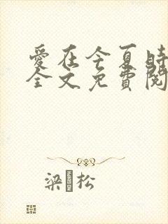 爱在今夏时小说全文免费阅读