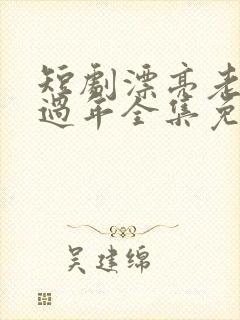 短剧漂亮老婆陪过年全集免费观看