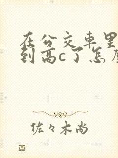 在公交车里c弄到高c了怎么办