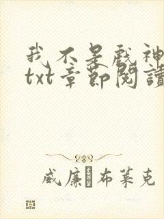 我不是戏神全文txt章节阅读封面