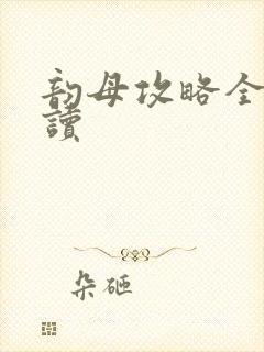 韵母攻略全文阅读封面