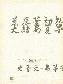 叶辰萧初然小说大结局夏子安