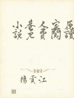 小巷人家原著小说免费阅读无弹窗