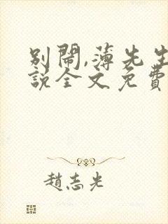 别闹,薄先生小说全文免费阅读txt