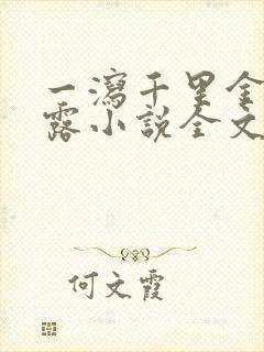 一泻千里金银花露小说全文免费阅读封面