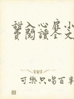 甜入心扉小说免费阅读全文