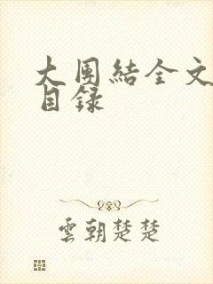 大团结全文阅读目录封面