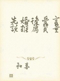 先婚后爱言情小说推荐质量好