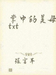 掌中的美母版主txt