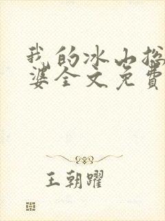 我的冰山总裁老婆全文免费阅读封面