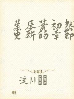 叶辰萧初然刚刚更新的章节叫什么名