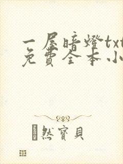 一屋暗灯txt免费全本小说电子书