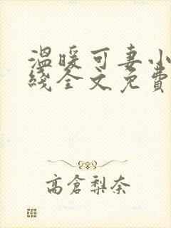 温暖可妻小说在线全文免费阅读