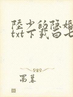陆少的隐婚罪妻txt下载白七诺