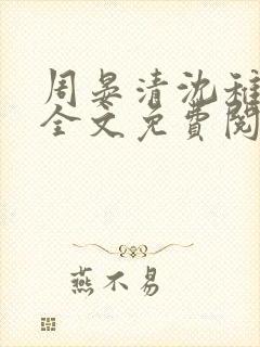 周晏清沈稚小说全文免费阅读封面