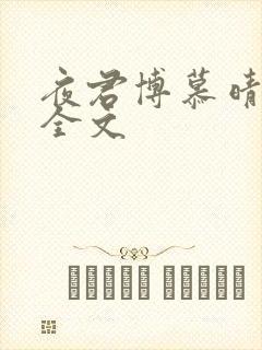 夜君博慕晴小说全文