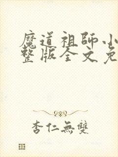 魔道祖师小说完整版全文免费阅读封面