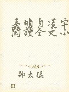 秦明月凌宇免费阅读全文小说最新