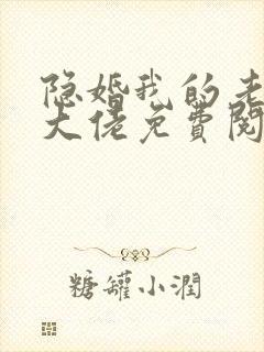 隐婚我的老公是大佬免费阅读全文