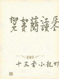 柳如烟江辰小说免费阅读全文封面