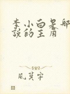 李小白是哪部小说的主角