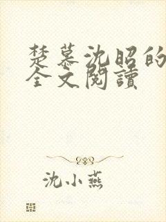 楚慕沈昭的小说全文阅读封面