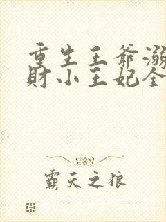 重生王爷溺宠贪财小王妃全文免费阅读