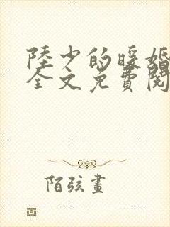 陆少的暖婚新妻全文免费阅读陆