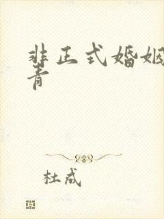 非正式婚姻雾里青