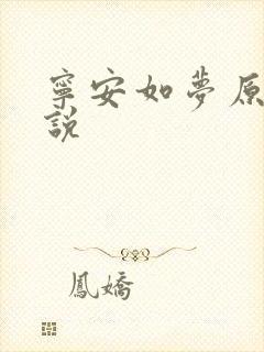 宁安如梦原著小说