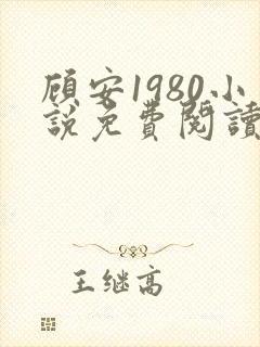 顾安1980小说免费阅读软件