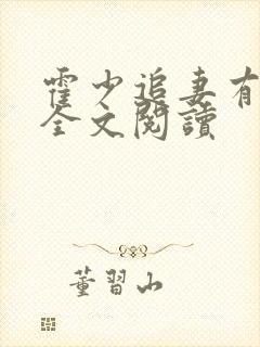 霍少追妻有点忙全文阅读