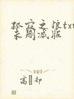 孤寂之狼txt未删减版