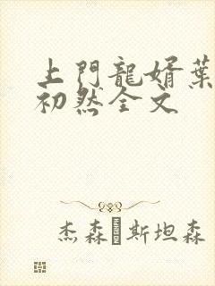 上门龙婿叶辰萧初然全文封面