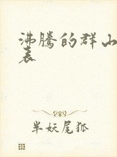 沸腾的群山演员表