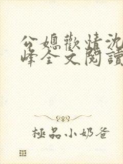 公媳欢情沈曼江峰全文阅读免费