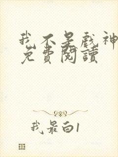 我不是戏神正版免费阅读封面