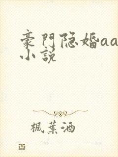豪门隐婚aa制小说