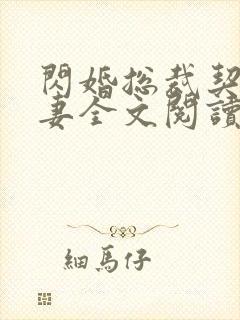 闪婚总裁契约甜妻全文阅读