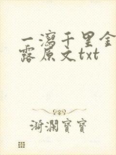 一泻千里金银花露原文txt
